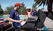 Stepmom faints from shock watching taboo family sex