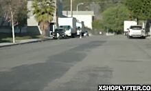 Lp Officer Whips Out His Prick As Two Shoplifter Teens Wrap Their Lips Around It