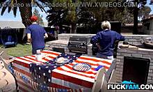 Stepmom faints from shock watching taboo family sex