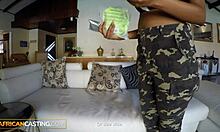 African Model Sucks Producer's Big White Cock In Fake Casting