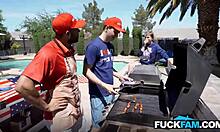 Stepmom faints from shock watching taboo family sex