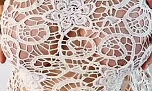 Mature granny mariaold in lingerie masturbates masked for step-grandson with fingering