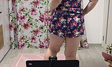 Juicy pawg milf shakes in panties on webcam