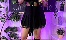 Putting On Fishnet Tights In Nylon Club For Beautiful Mature Woman