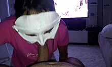 Today I told him to sit so I can suck his big cock deliciously 😋