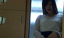 japanese mature nurse masturbates with full breasts