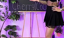 Putting On Fishnet Tights In Nylon Club For Beautiful Mature Woman