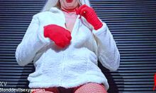 hot mature blonde with natural tits and a delicious hairy pussy featuring a tasty clitoris