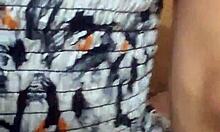 Young wife in short dress cheats with neighbor, feeling horny and excited.