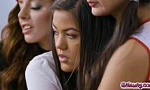 Three High School Students Share Naughty Kisses In Uniform Fantasy