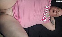 Resaboo's pussy gets fucked hard, gaping massively after being smashed by big black cock in the garage.