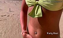 Watch this crazy 18-year-old girl pee right in her wet panties on a public beach then sunbathe like nothing happened