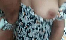 Young wife in short dress cheats with neighbor, feeling horny and excited.