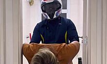 Motorboy fucks woman in bathroom