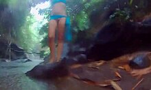 exotic fuck in tropical rain leads to orgasm in jungle