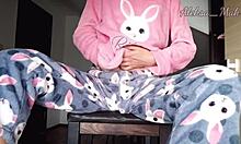 Horny Teen 18+ Stepdaughter In Pajama Small 18+ Boobs Teasing Masturbate Pussy