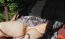 Hairy mature woman flashes upskirt on the carriage in part 2