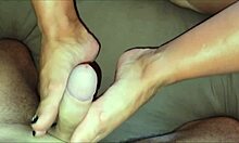 Tanned milf with a big ass says, 'fuck me with my foot fetish'