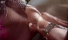 Glamorous teen riding BBC in shower