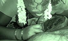 Indian aunty gives servant blowjob