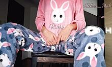 Horny Teen 18+ Stepdaughter In Pajama Small 18+ Boobs Teasing Masturbate Pussy