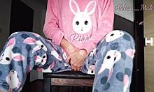 Horny Teen 18+ Stepdaughter In Pajama Small 18+ Boobs Teasing Masturbate Pussy