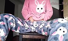 Horny Teen 18+ Stepdaughter In Pajama Small 18+ Boobs Teasing Masturbate Pussy