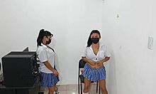 Hey, sisters skip homework to masturbate and touch themselves!