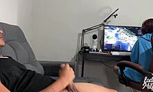 I caught him jerking off while gaming, so I joined in