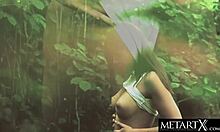 sexy green-eyed beauty intensely masturbates perfect breasts outdoors