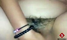 Young girl with big ass and tattoos eats her own pussy.