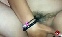 Young girl with big ass and tattoos eats her own pussy.