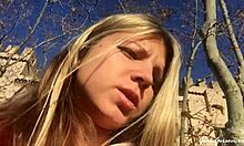 Trip To Barcelona With Young Amateurs In Public Outdoor Settings