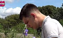 Oh, The Sexy Tattooed European Blonde Gets Fucked Outdoors In The Field After Classes!