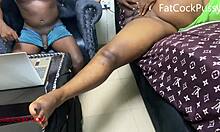 horny wife needs attention instead of office work at home