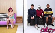 Young Mei takes on three rookie dudes, teaching them a rough lesson in group sex