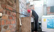 neighbor walks in nightgown with nothing underneath, pink pussy showing