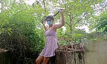 Quick hardcore fuck with cum outside pussy in abandoned spot