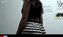 young latina showing panties in homemade video