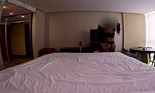 Wife twerks on hard cock, gets cum from cuckold husband