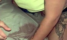 blonde slut sucks tinder guy's cock at home