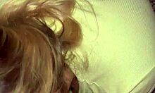 blonde slut sucks tinder guy's cock at home