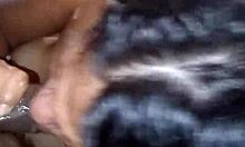 my wife gives wet messy blowjob after rough fuck then dominates in amazon position