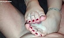 Best Footjob From Oiled Italian Wife