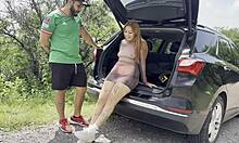 I follo my neighbor on the street and he gives me a huge creampie in my wet pussy