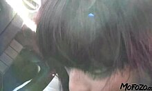 Real amateur waitress in sloppy blowjob and rough sex 😈