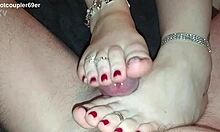 Best Footjob From Oiled Italian Wife