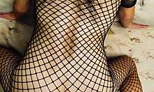 Mature wife spreads legs in stockings for intense action!