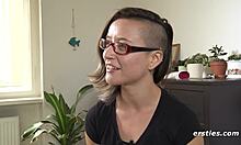 Brunette babe intensely masturbates with toys