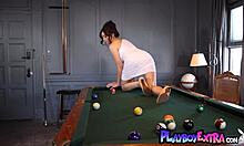 Teen Chloe Surreal Reveals Massive Natural Boobs on Pool Table